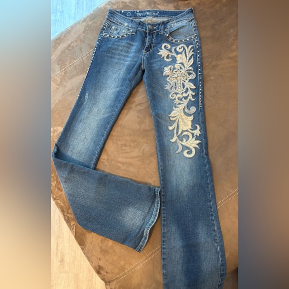 Trinity Ranch Jeans / Embroidery & Rhinestones / Size 1 - Picture 1 of 9